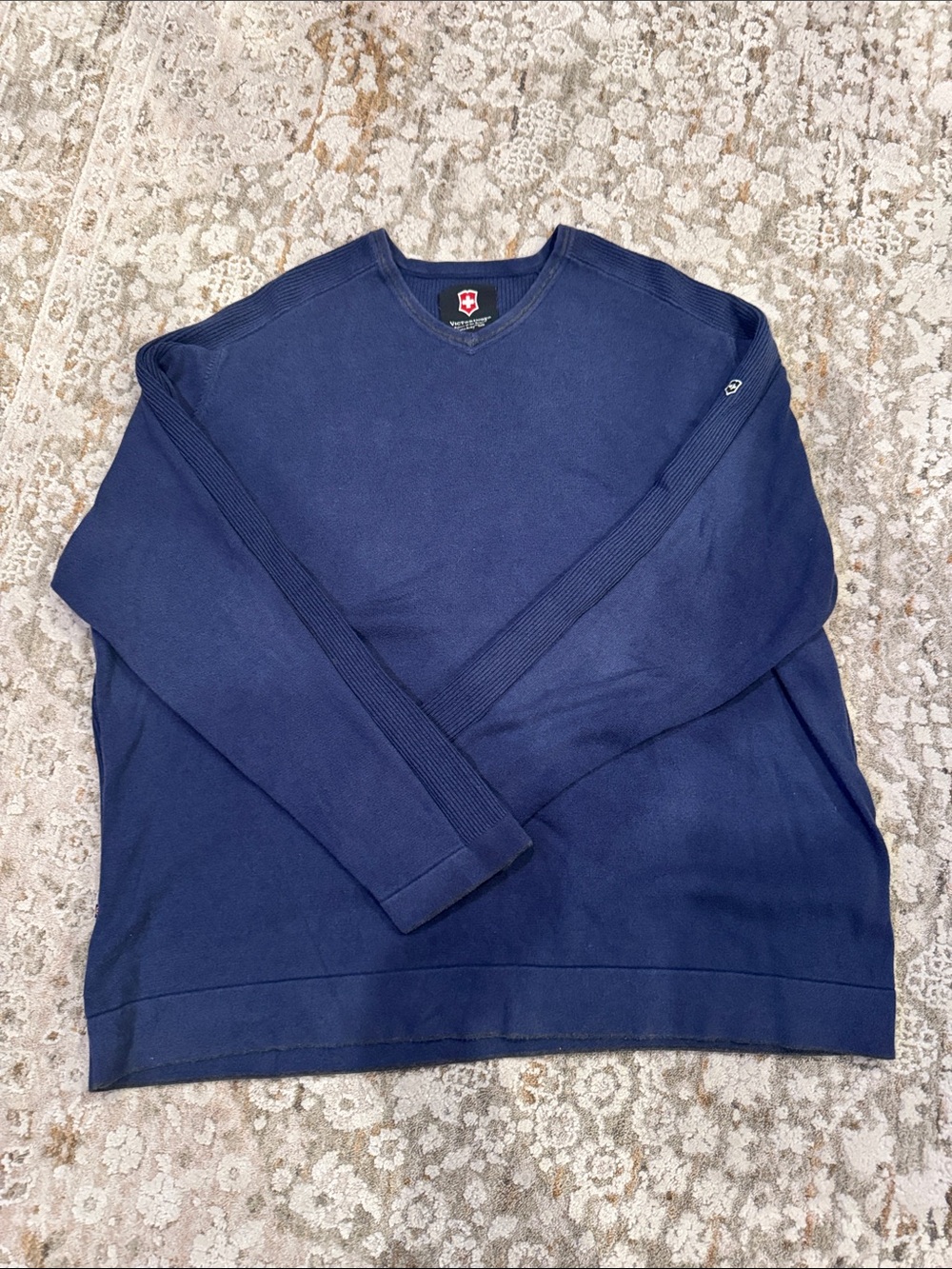 Victorinox Men's Dark Navy V-Neck Sweater